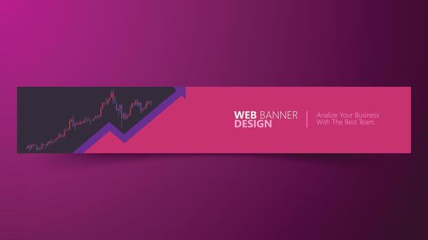 banner with graph for web design vector