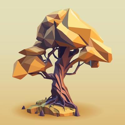 low poly tree illustration