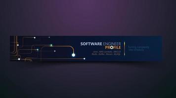 technical banner design for software engineer profile vector