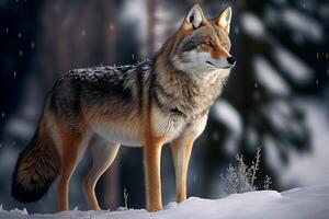 wolf in snow winter. Illustration photo