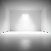 White studio room background with spotlight on. Illustrator photo
