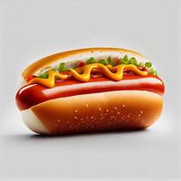 Hot Dog on the White Background. photo