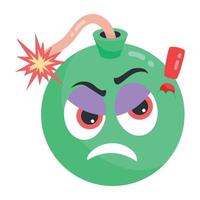 Trendy Angry Bomb vector