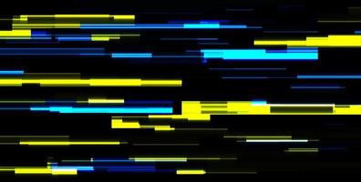 Abstract tech glowing neon lines vector background with glitch effect