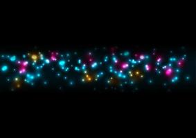 Colorful glowing bokeh particles abstract background vector