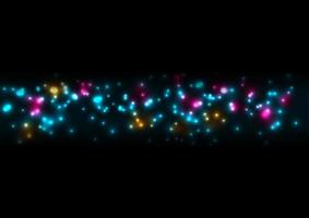 Colorful glowing bokeh particles abstract background vector