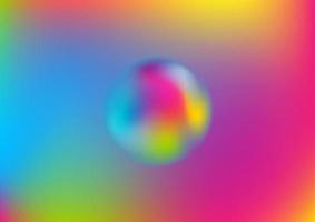Colorful holographic 3d blurred sphere ball on same background vector