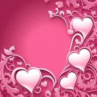 Pink hearts patterned on pink background, valentine's day. photo