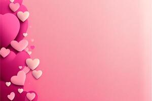 Pink hearts patterned on pink background, valentine's day. photo