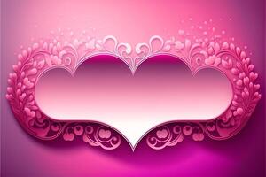 Pink hearts patterned on pink background, valentine's day. photo