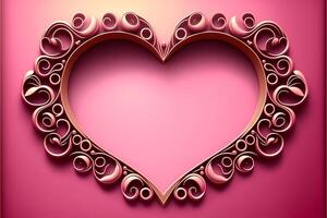 Pink hearts patterned on pink background, valentine's day. photo