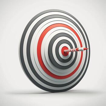 Target with white background. Digital illustration AI photo