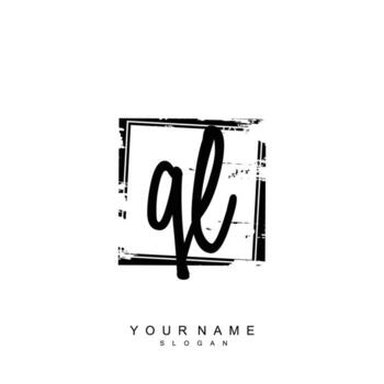 Initial QL Monogram with Grunge Template Design vector