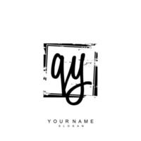 Initial QY Monogram with Grunge Template Design vector