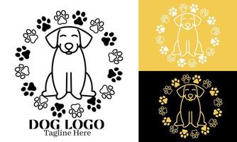 Dog logo vector design illustration, brand identity emblem