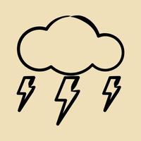 Icon lighting. Weather elements symbol. Icons in hand drawn style. Good for prints, web, smartphone app, posters, infographics, logo, sign, etc. vector