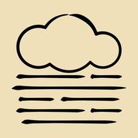 Icon fog. Weather elements symbol. Icons in hand drawn style. Good for prints, web, smartphone app, posters, infographics, logo, sign, etc. vector