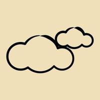 Icon cloudy. Weather elements symbol. Icons in hand drawn style. Good for prints, web, smartphone app, posters, infographics, logo, sign, etc. vector