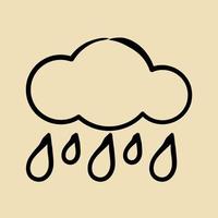 Icon drizzle. Weather elements symbol. Icons in hand drawn style. Good for prints, web, smartphone app, posters, infographics, logo, sign, etc. vector