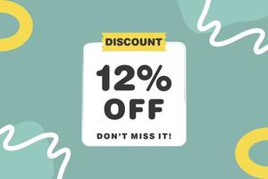 12 percent Sale and discount labels. price off tag icon flat design. vector