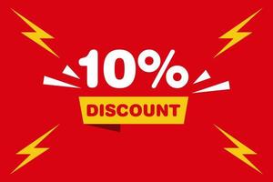 10 percent Sale and discount labels. price off tag icon flat design. vector