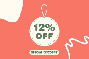 12 percent Sale and discount labels. price off tag icon flat design. vector
