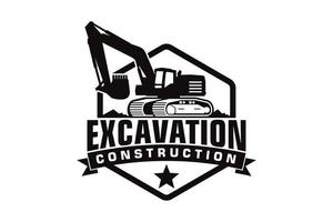 Excavator logo template vector. Heavy equipment logo vector for construction company.