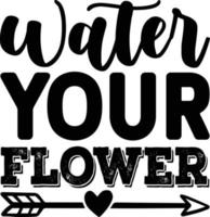 water your flower vector