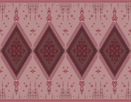 Ethnic folk geometric seamless pattern in dark brown and red tone in vector illustration design for fabric, mat, carpet, scarf, wrapping paper, tile and more
