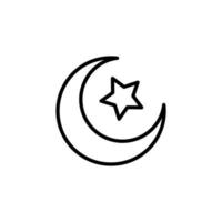 vector illustration of Ramadan moon icon with outline style. suitable for any purpose.