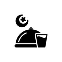 vector illustration of iftar icon with glyph style.