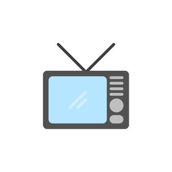 ilustración vector gráfico de plano antiguo televisión icono. Perfecto para diseño complementario elementos, modelo diseño objetos, etc.