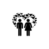 couple in love silhouette vector black