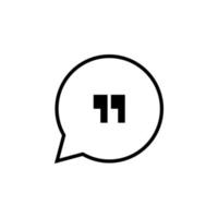 quote icon. quotation mark in bubble chat vector