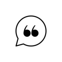 quote icon. quotation mark in bubble chat vector