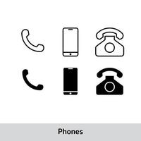 Phone Icon Set, Call Symbol vector