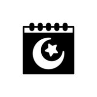 vector illustration of Ramadan moon icon with glyph style.