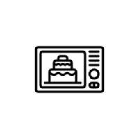 cook a cake icon vector with outline style