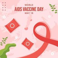 World Aids Vaccine Day Social Media Background Illustration Cartoon Hand Drawn Templates vector