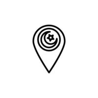 vector illustration of islamic location icon with outline style. suitable for any purpose.