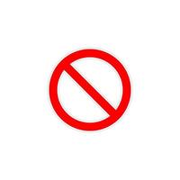 vector sign prohibition for labels and stickers with die-cut lines