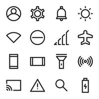 User interface icons, set of UI icons with outline style vector