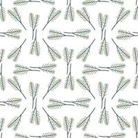Branch of a coniferous tree or pine. Winter festival seamless pattern. vector