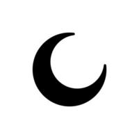 vector illustration of crescent moon icon with glyph style.