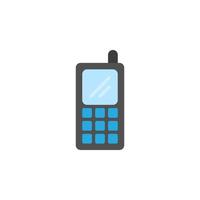 illustration vector graphic of flat old cellphone icon. perfect for design complementary elements, pattern design objects, etc.