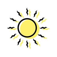 sun icon vector isolated on white background.