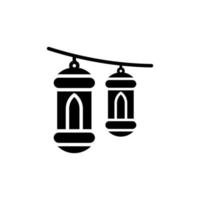 vector illustration of Ramadan lantern icon with glyph style.