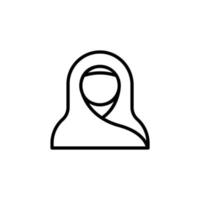 vector illustration of Muslim Woman icon with outline style. suitable for any purpose.