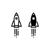 rocket icon for launch symbol isolated on white background vector