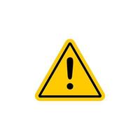 Caution sign, danger symbol with exclamation mark vector